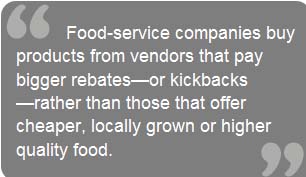 rebates rather cheaper, local, better food