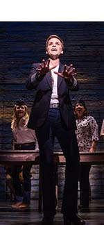 Jenn Colella as airplane pilot, photo Matthew Murphy, front