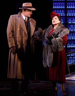 Douglas Sills as Harry Fleming, Patti LuPone as Helena Rubenstein, photo Joan Marcus
