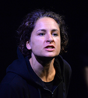Avital Lvova as the Syrian graffiti artist, photo Steve Ullathorne