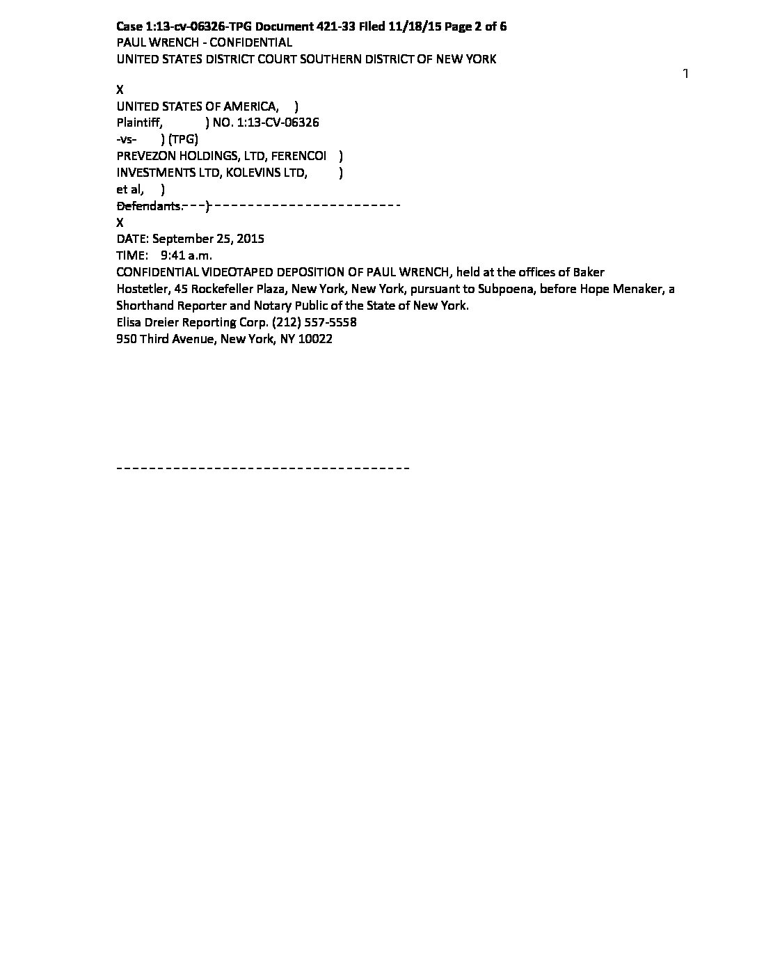 Paul Wrench deposition