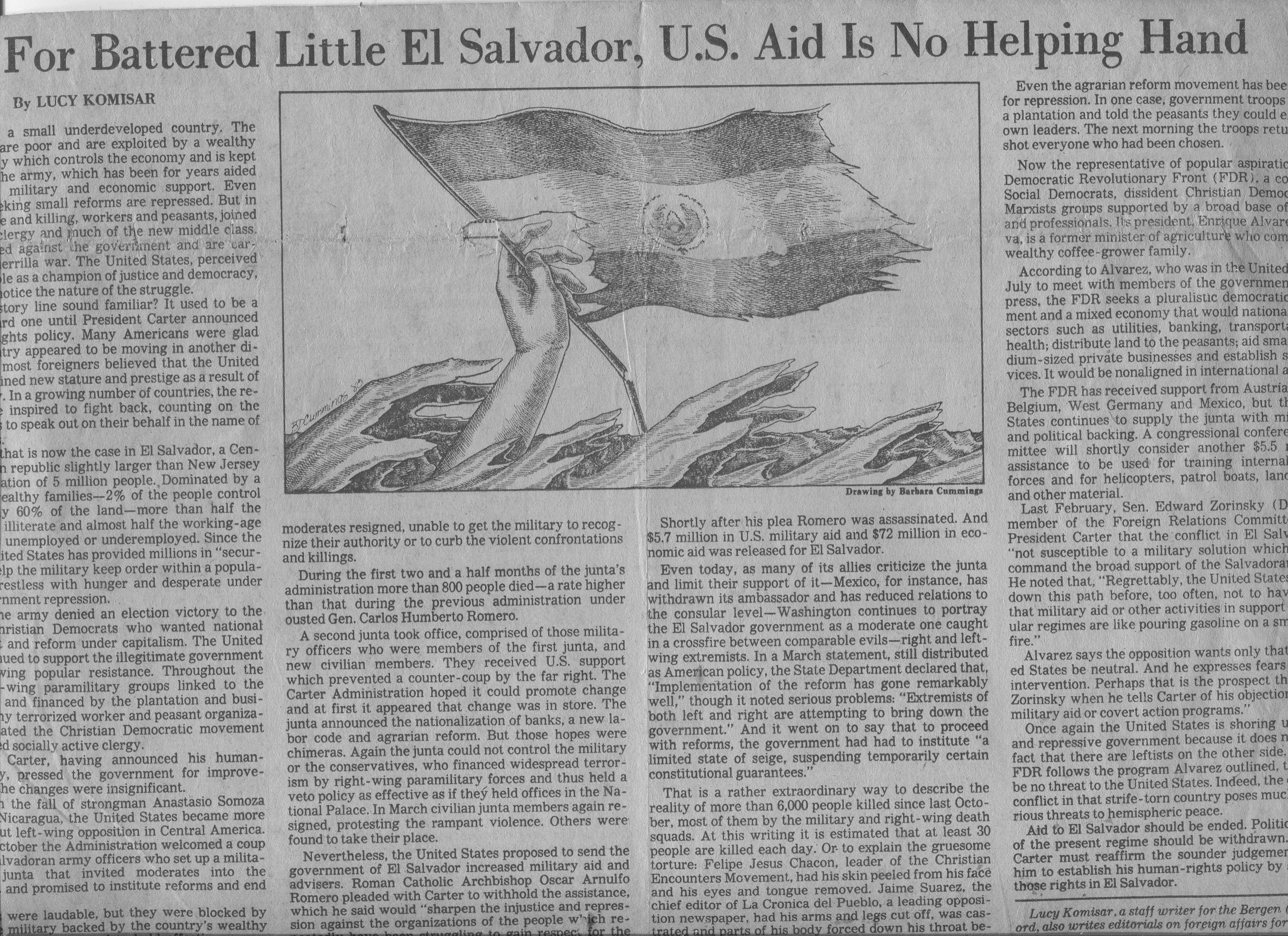 LA Times- For Battered Little El Salvador, US Aid is no Helping Hand