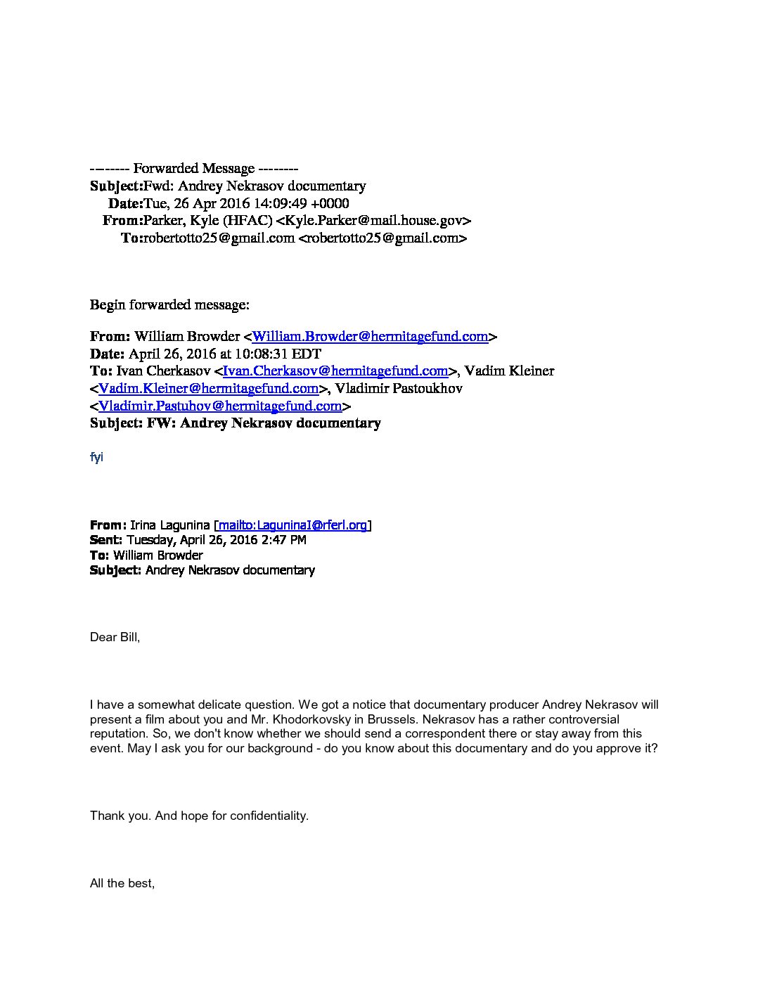 Lagunina email to Browder