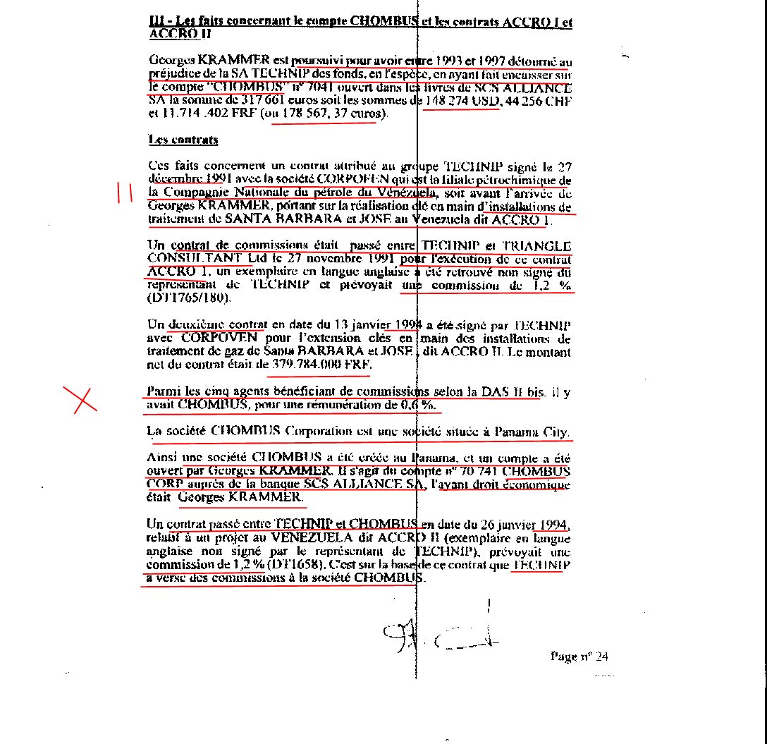 Venezuela case from legal decision 2007 French marked