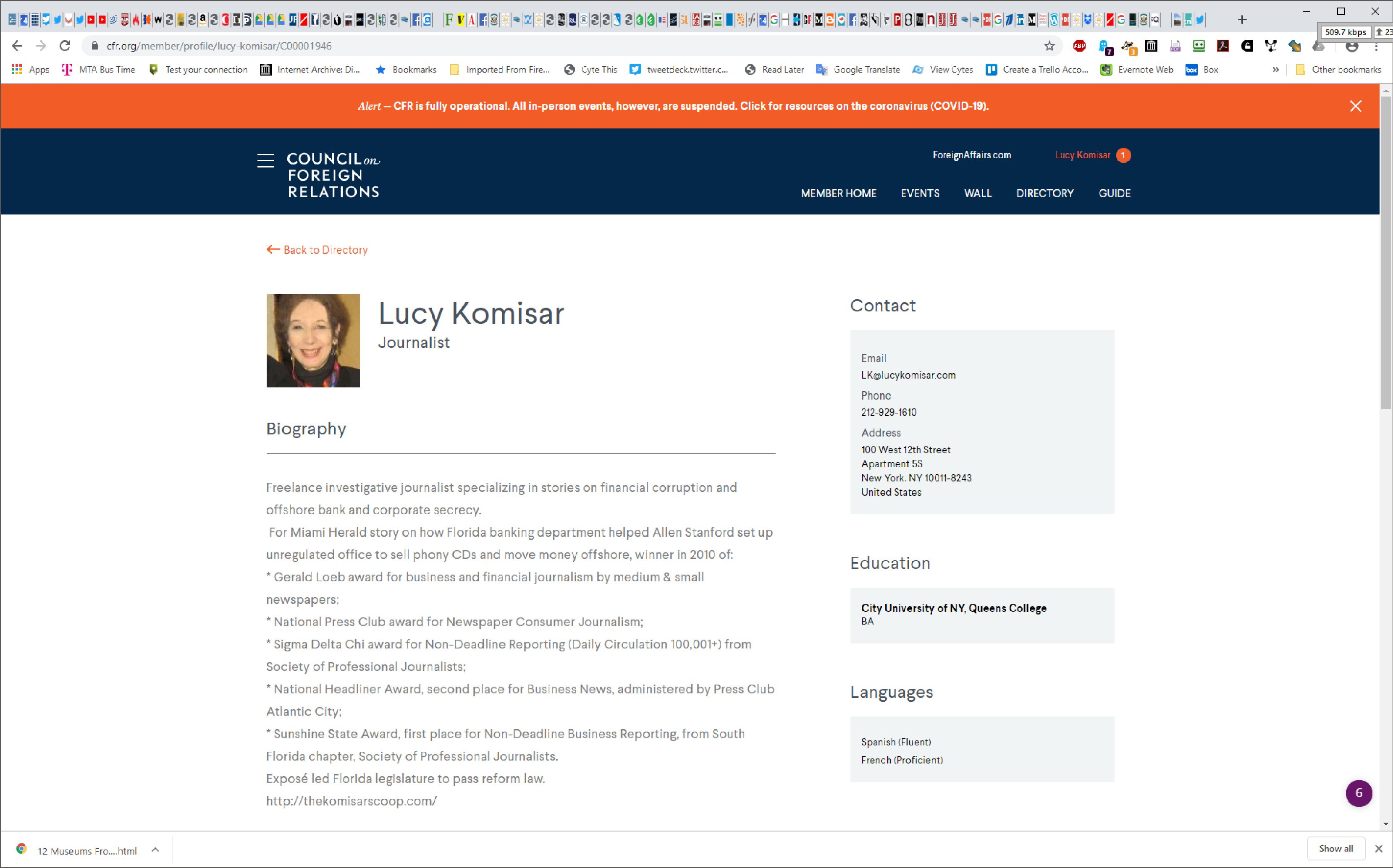 CFR listing