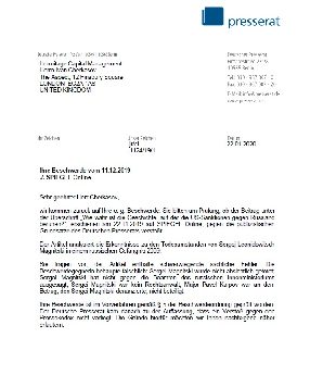 German Press Board ruling on Browder’s complaint against Der Spiegel article