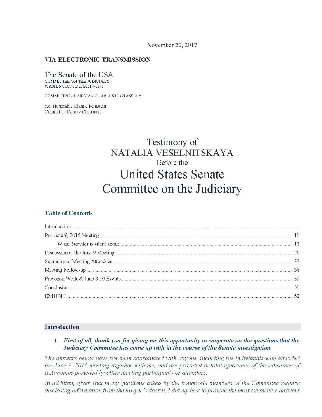 Veselnitskaya 2017-11-20 Veselnitskaya to CEG (June 9 Meeting)