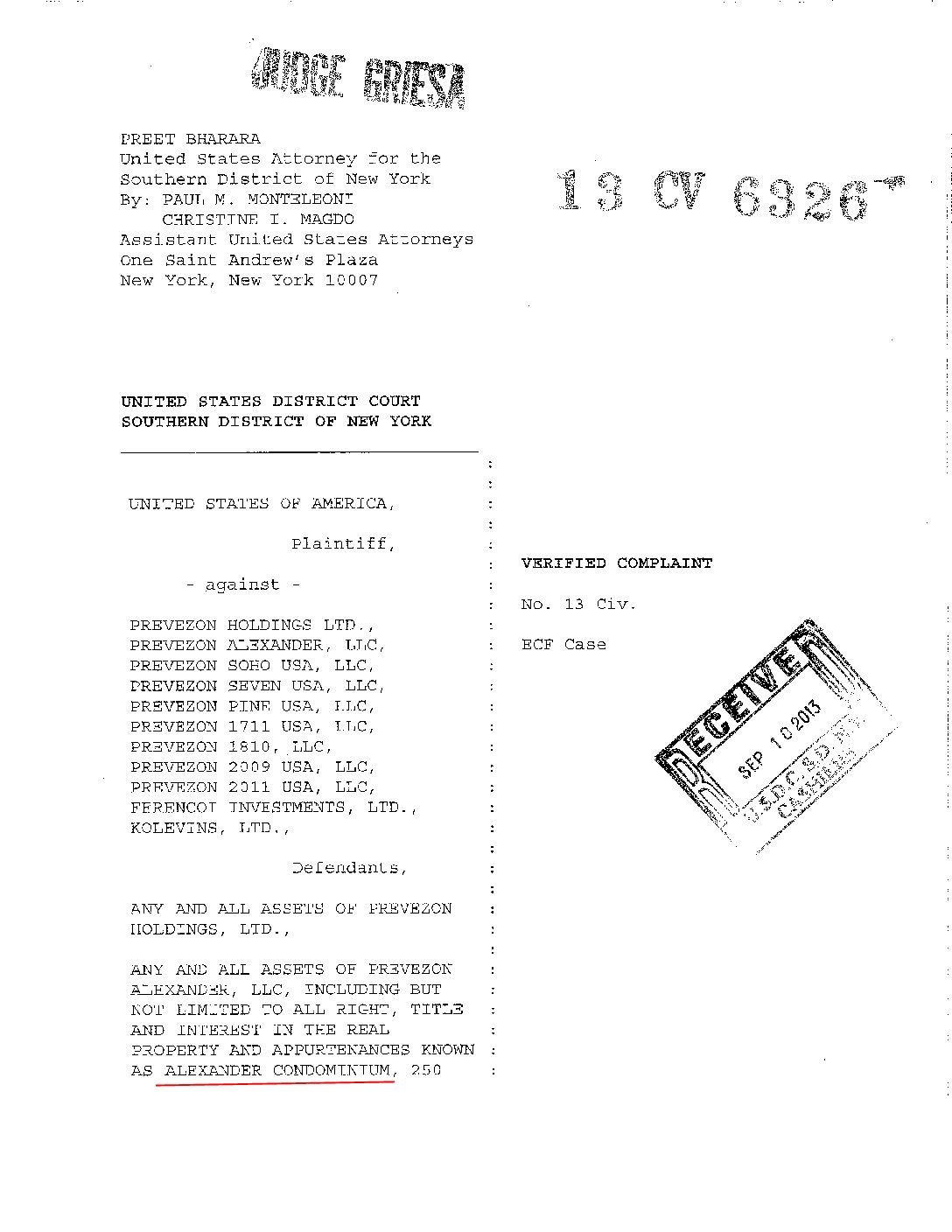 Defendants in Prevezon suit