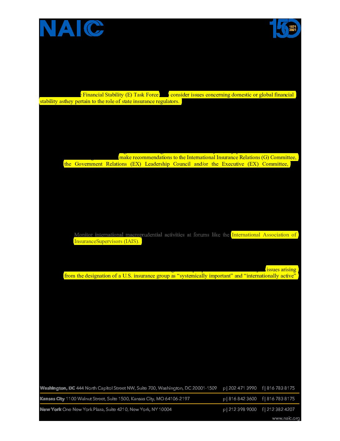 NAIC Slides re PE Abusing Life insurance cos, marked