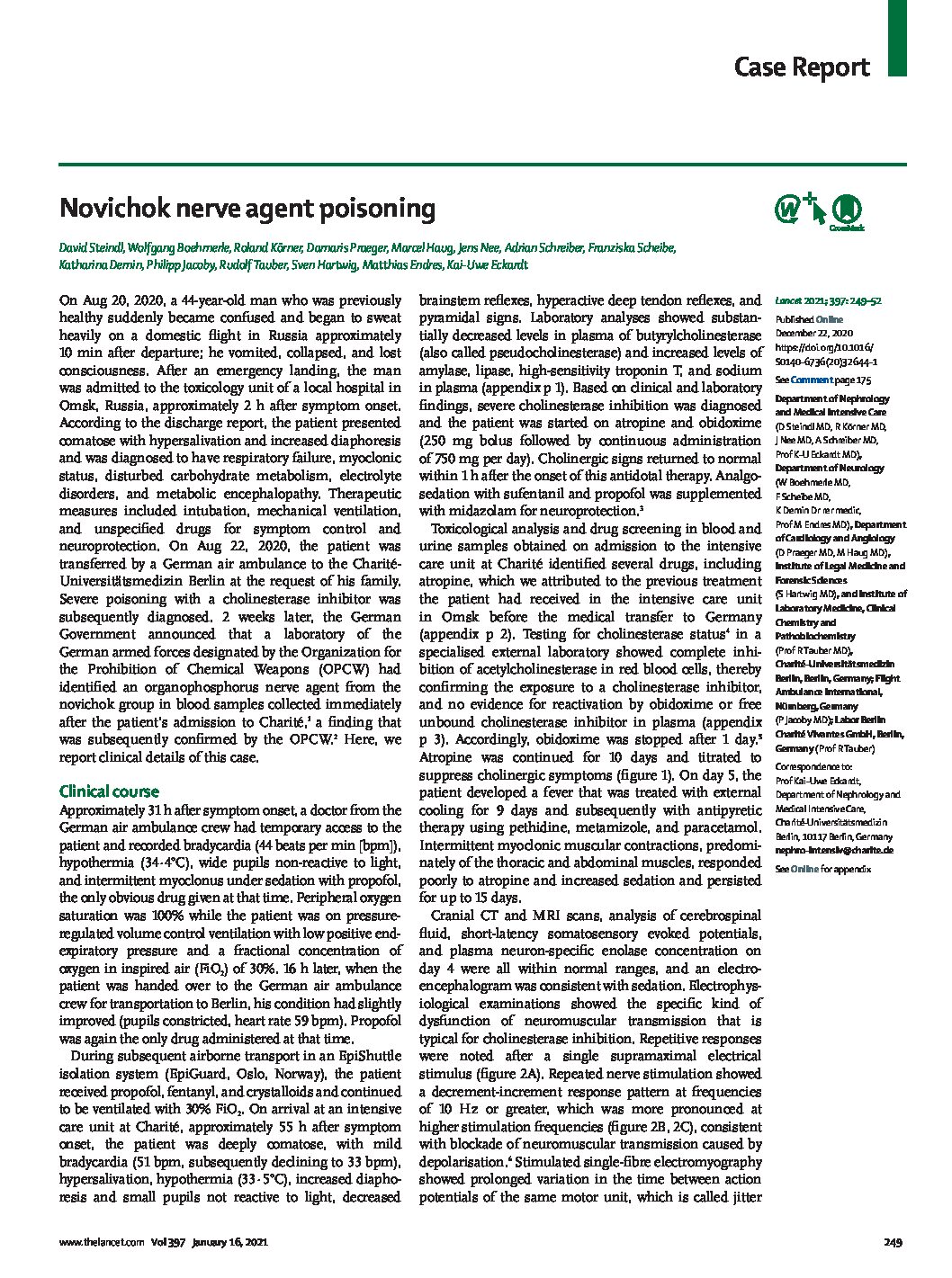 Lancet report on Novichok & Navalny