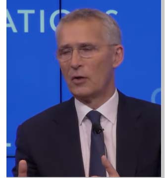 NATO General Secretary Stoltenberg lies to Komisar at CFR meeting