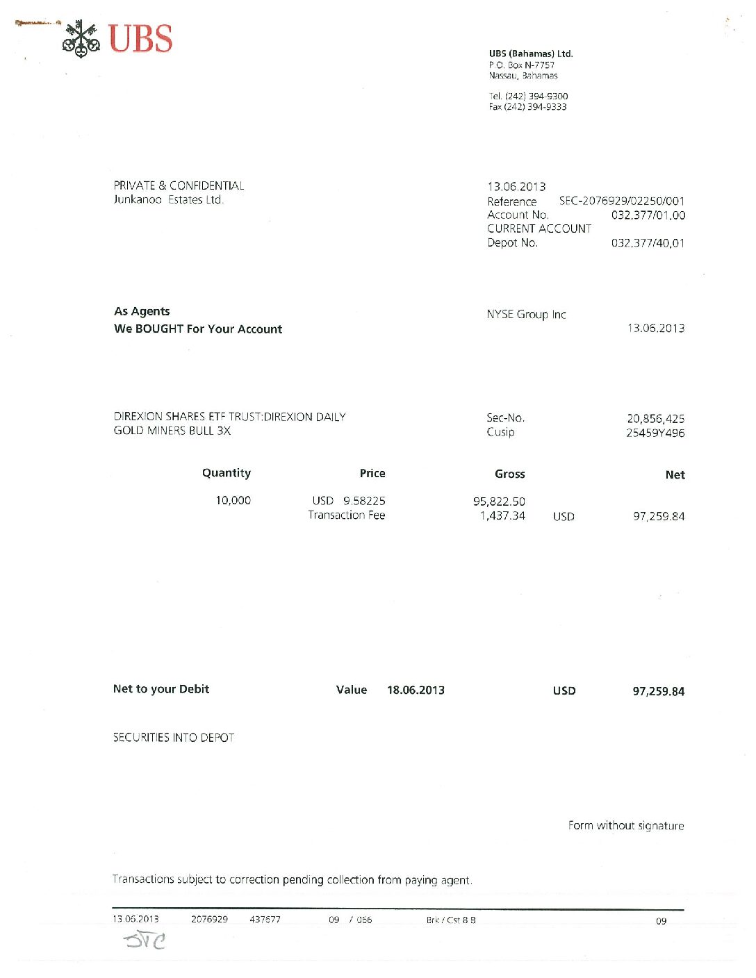 01451 – 205 UBS sheets delivered on 28 February 2014