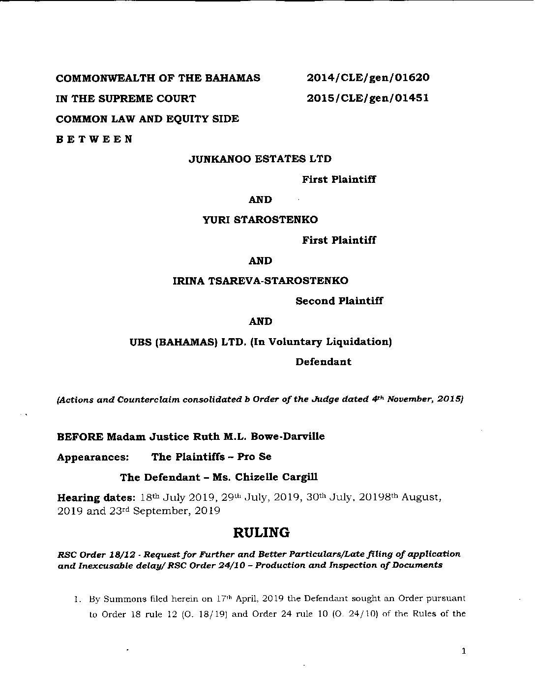 TAB 21 01451 – Ruling against UBS Bahamas Ltd – 8 May 2023