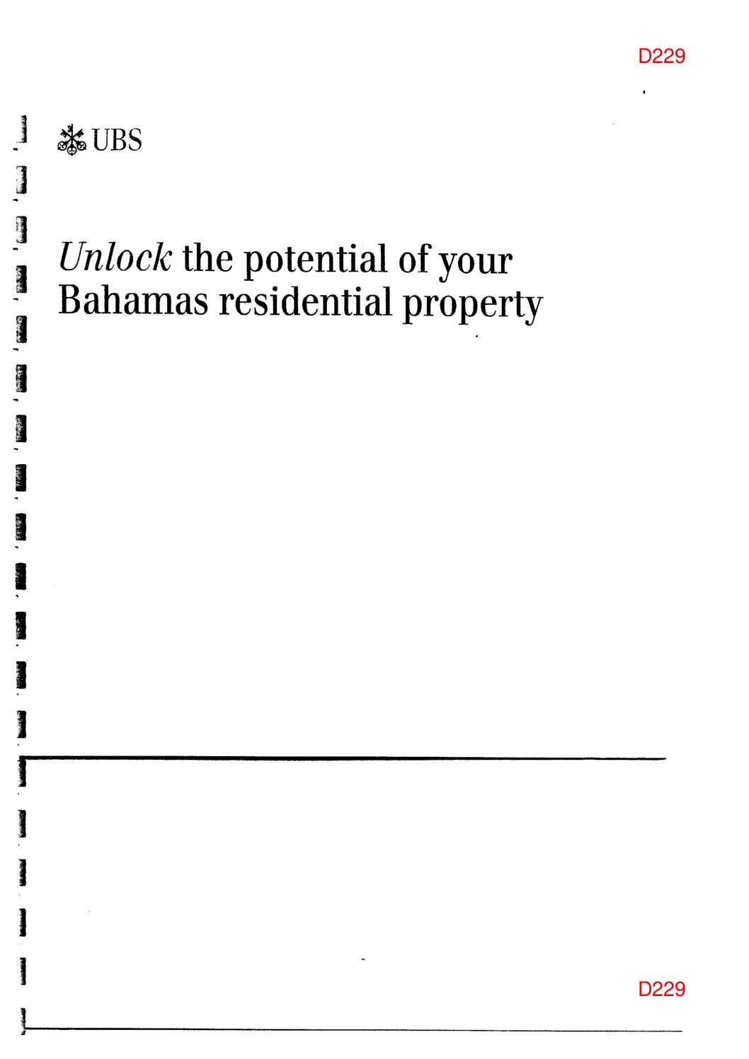 UBS Bahamas’ brochure 2012 – Unlock your property value