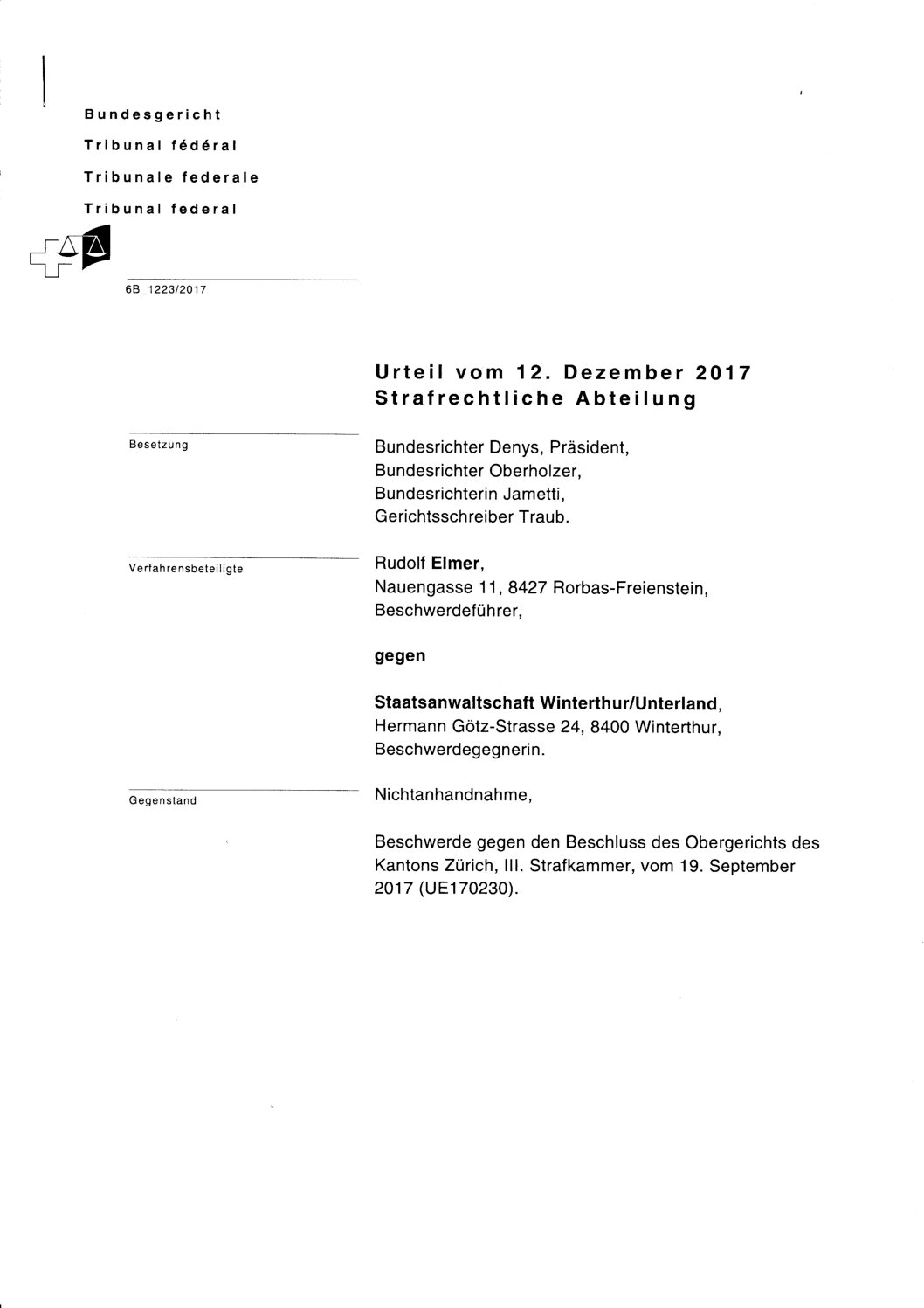link 17 Federal Court Hiestand verdict Dec 12, 2017
