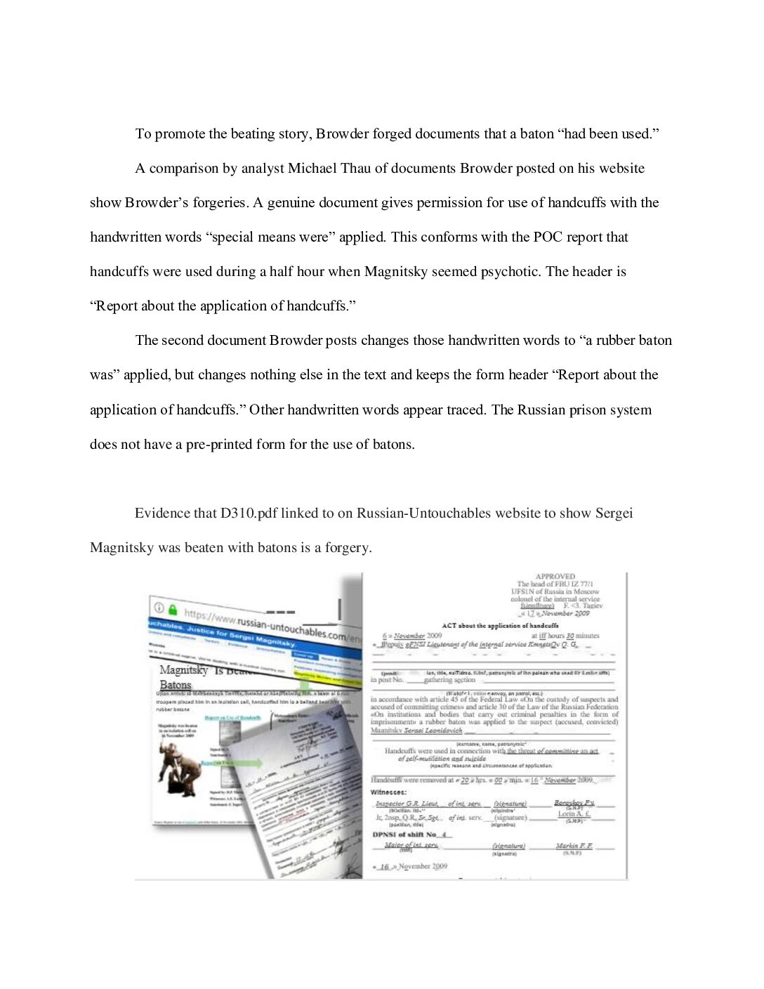 Browder’s Magnitsky death forgeries